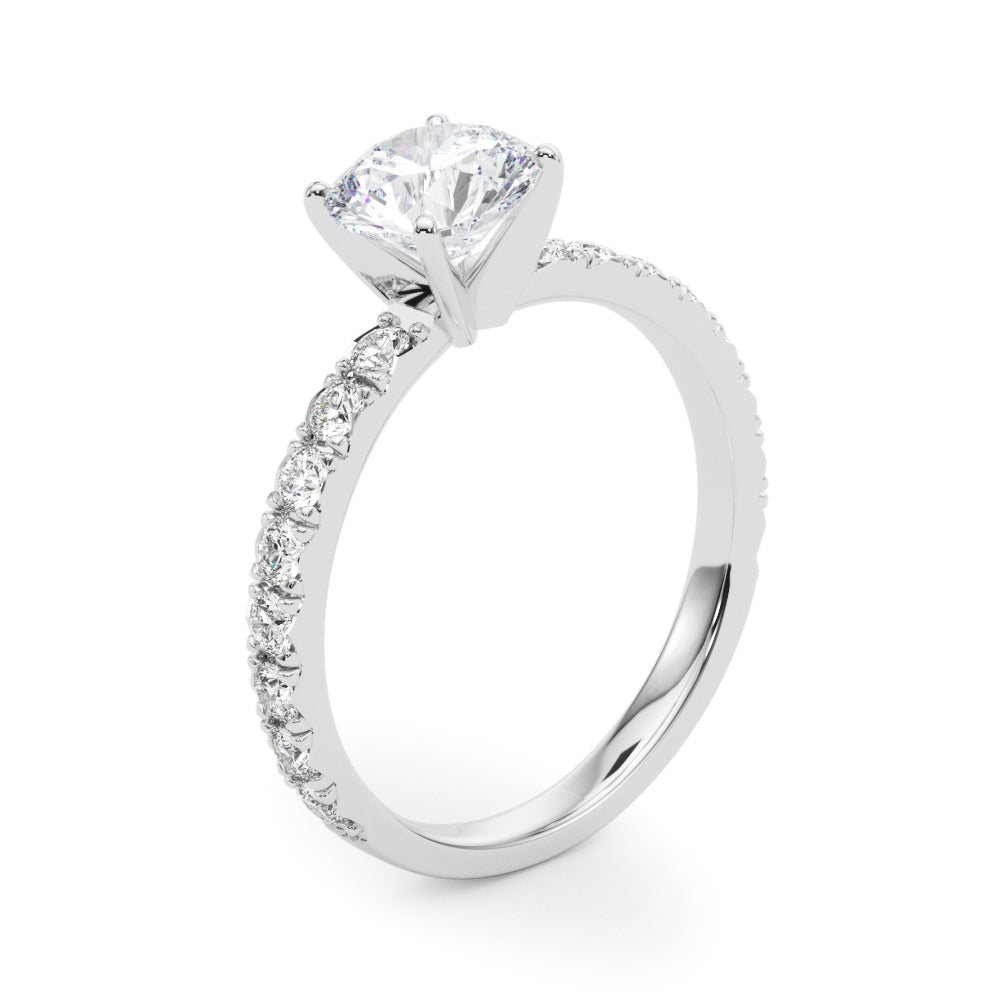 Single Row Diamond Engagement Ring