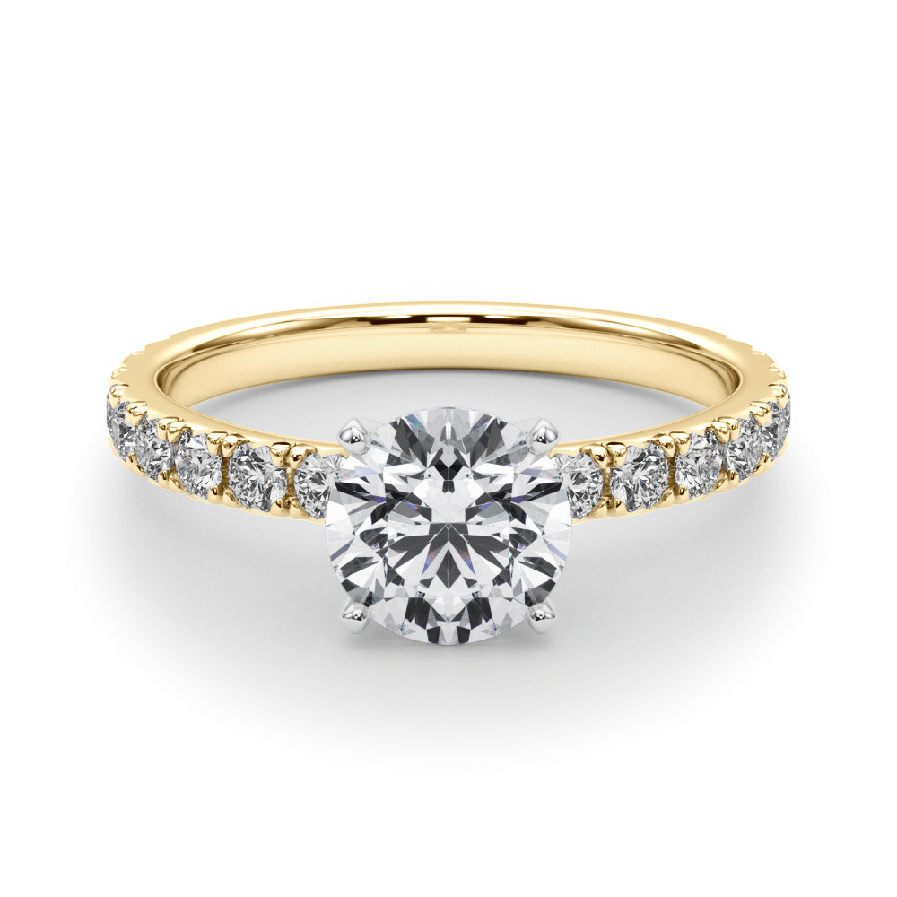 Single Row Diamond Engagement Ring