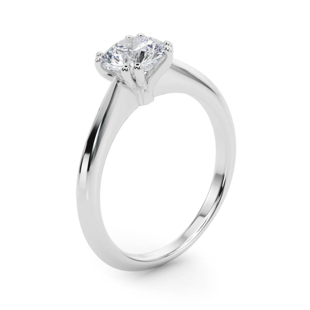 Double Prong Round Solitaire Engagement Ring