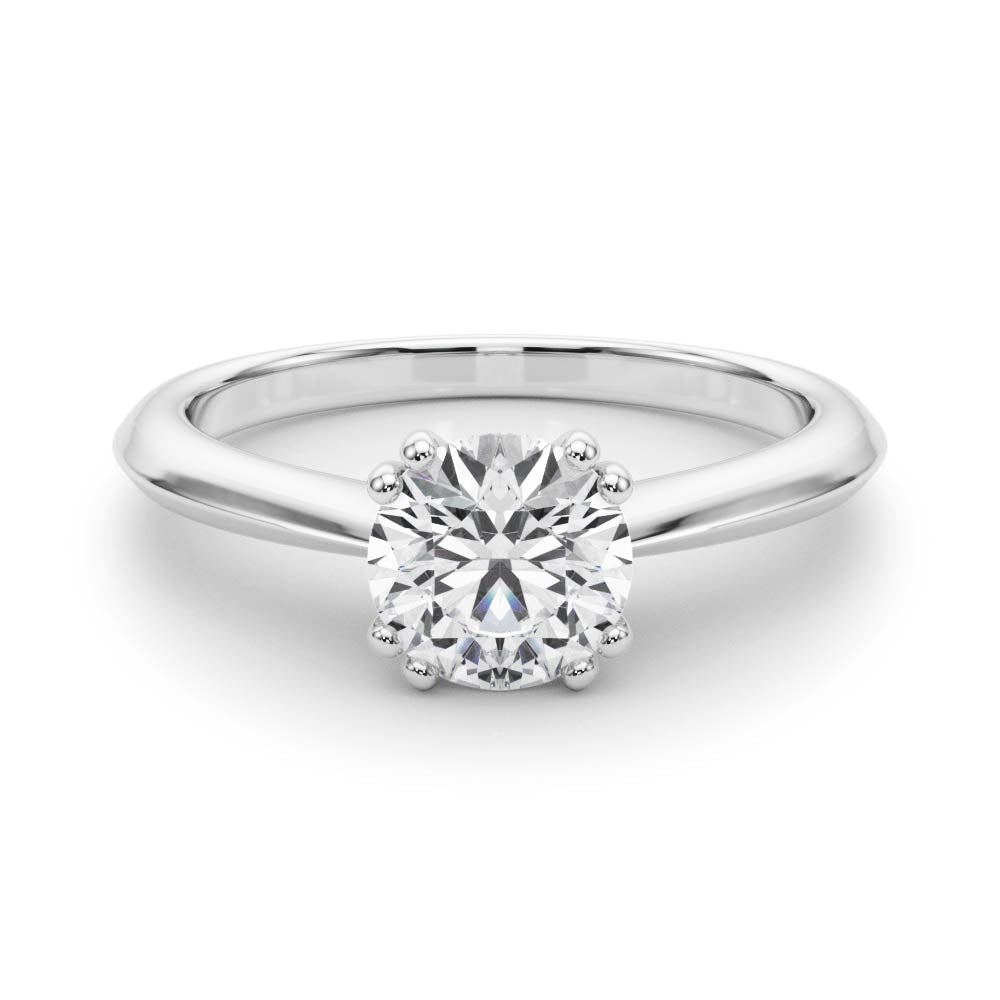 Double Prong Round Solitaire Engagement Ring