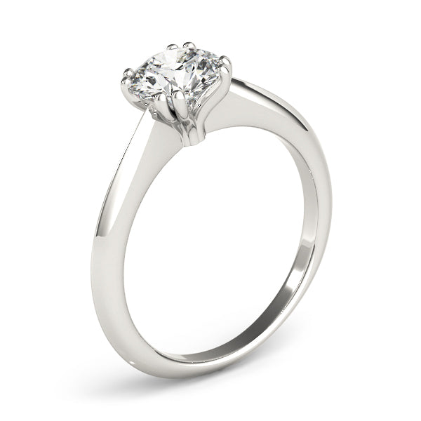 Double Prong Round Solitaire Engagement Ring