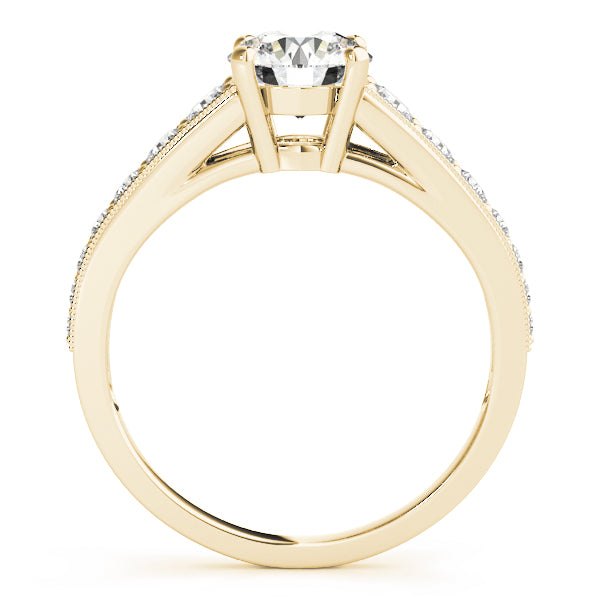 Graduating Single Row Milgrain Round Engagement Ring