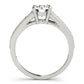 Graduating Single Row Milgrain Round Engagement Ring