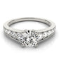 Graduating Single Row Milgrain Round Engagement Ring
