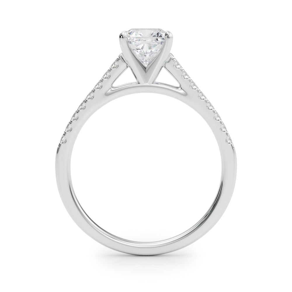 Single Row Diamond Engagement Ring