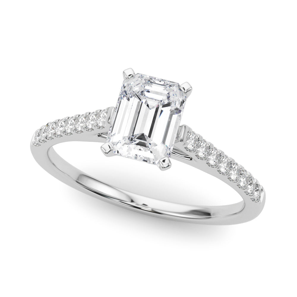 Single Row Diamond Engagement Ring