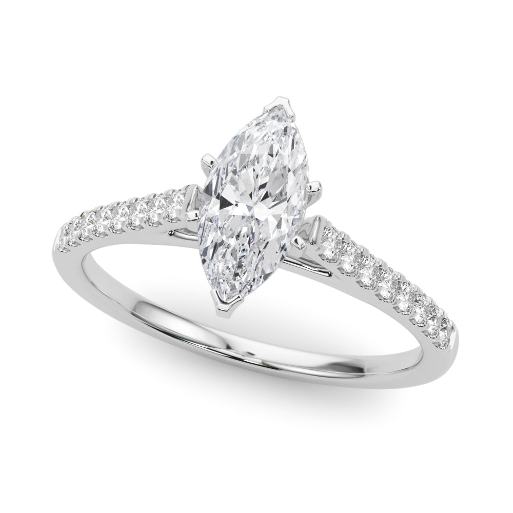 Single Row Diamond Engagement Ring