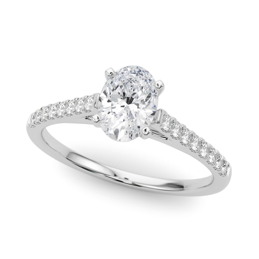Single Row Diamond Engagement Ring