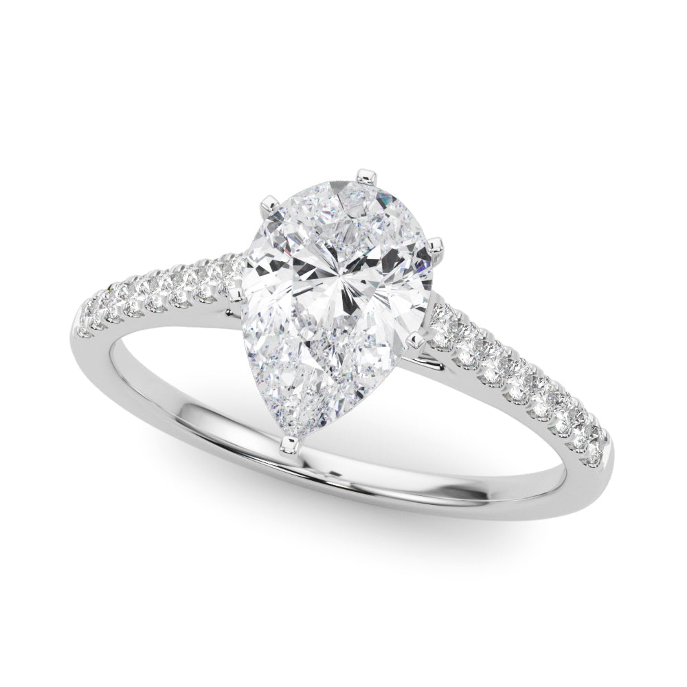 Single Row Diamond Engagement Ring