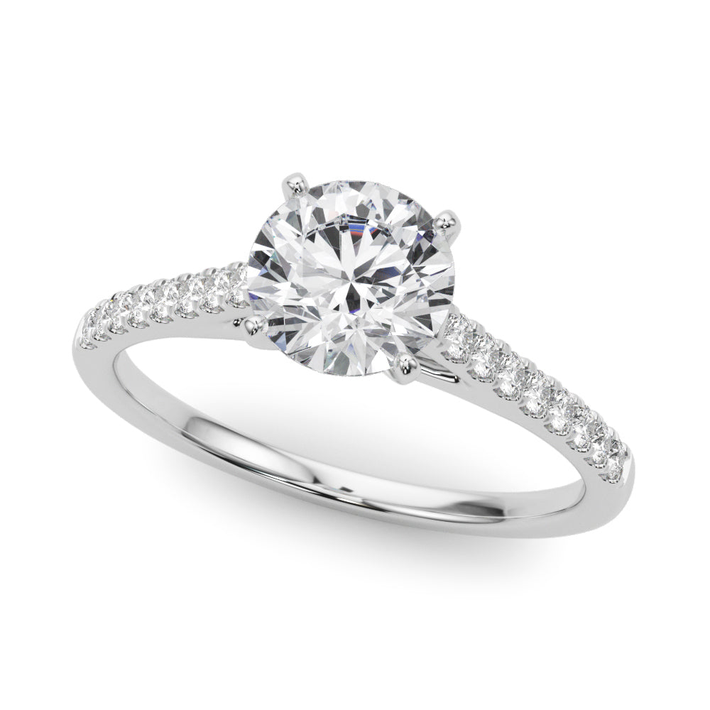 Single Row Diamond Engagement Ring