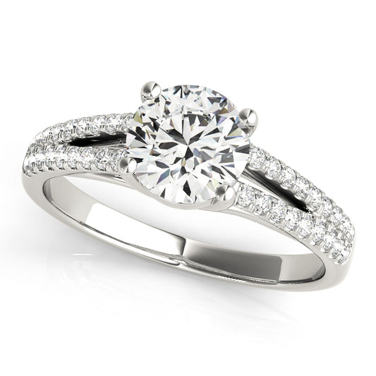 Solitaire Split Shank Engagement Ring