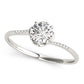 Bypass Floral Swirl Engagement Ring
