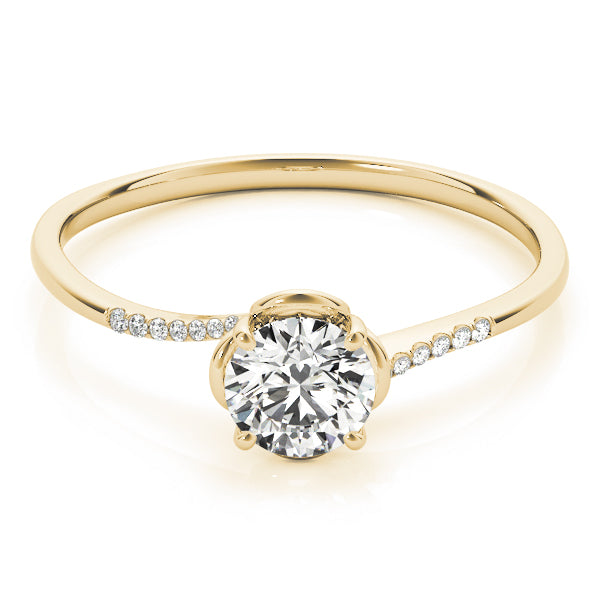 Bypass Floral Swirl Engagement Ring