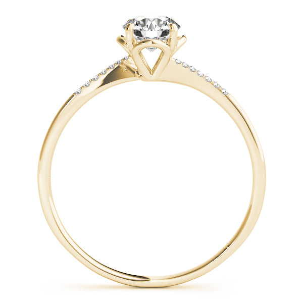 Bypass Floral Swirl Engagement Ring