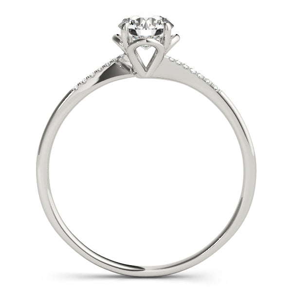 Bypass Floral Swirl Engagement Ring