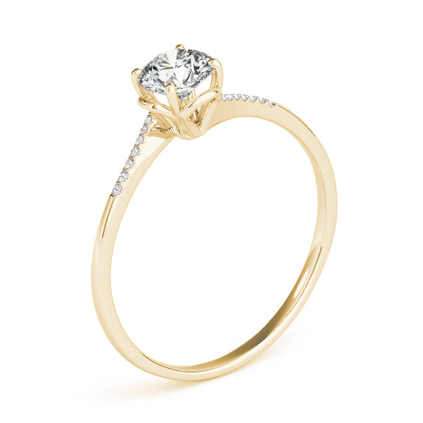 Bypass Floral Swirl Engagement Ring