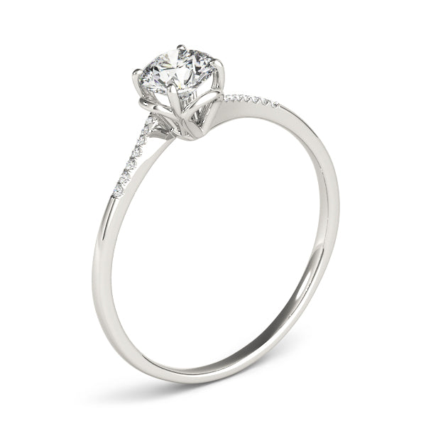 Bypass Floral Swirl Engagement Ring