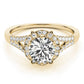 Floral Halo Split Shank Engagement Ring