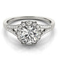 Floral Halo Split Shank Engagement Ring