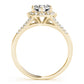 Floral Halo Split Shank Engagement Ring