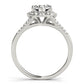 Floral Halo Split Shank Engagement Ring