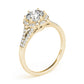 Floral Halo Split Shank Engagement Ring