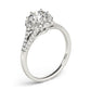 Floral Halo Split Shank Engagement Ring