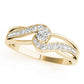 Bypass Swirl Round Cut Engagement Ring