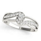 Bypass Swirl Round Cut Engagement Ring