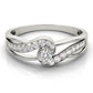 Bypass Swirl Round Cut Engagement Ring
