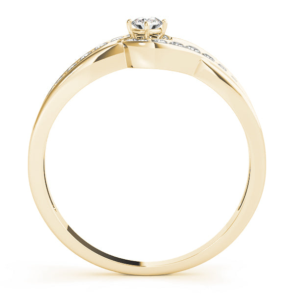 Bypass Swirl Round Cut Engagement Ring