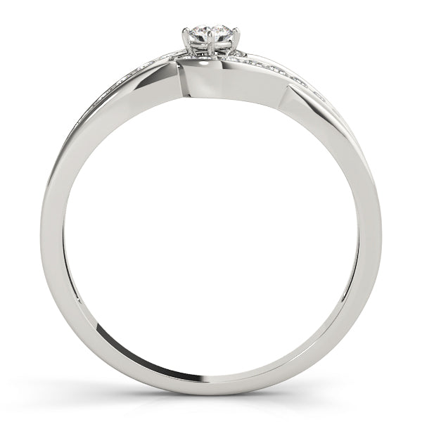 Bypass Swirl Round Cut Engagement Ring
