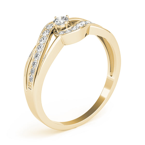 Bypass Swirl Round Cut Engagement Ring