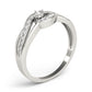 Bypass Swirl Round Cut Engagement Ring