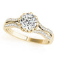 Round Hidden Halo Split Shank Engagement Ring
