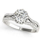 Round Hidden Halo Split Shank Engagement Ring