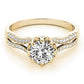 Round Hidden Halo Split Shank Engagement Ring