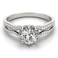 Round Hidden Halo Split Shank Engagement Ring