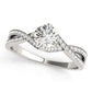 Double Row Twisted Shank Prong Engagement Rings