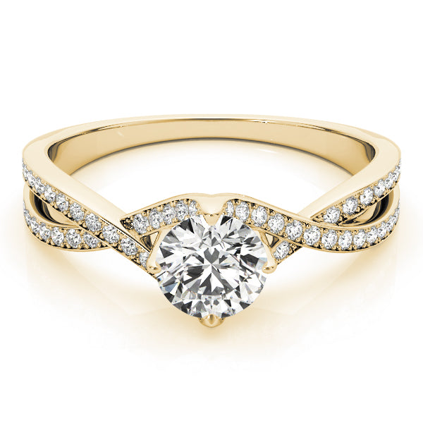Double Row Twisted Shank Prong Engagement Rings