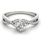 Double Row Twisted Shank Prong Engagement Rings