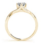 Double Row Twisted Shank Prong Engagement Rings