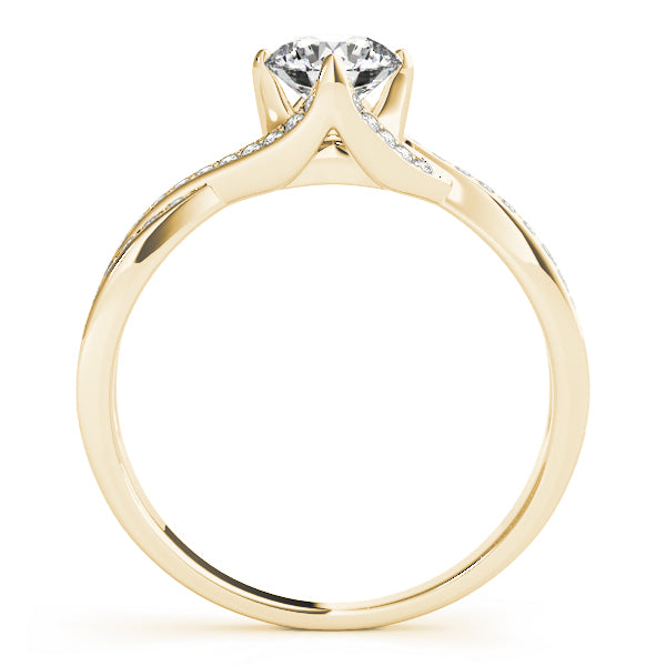 Double Row Twisted Shank Prong Engagement Rings