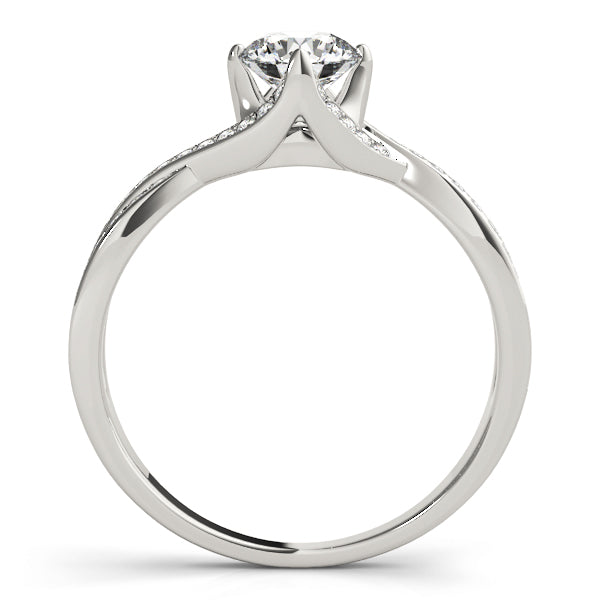 Double Row Twisted Shank Prong Engagement Rings