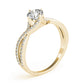 Double Row Twisted Shank Prong Engagement Rings
