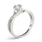 Double Row Twisted Shank Prong Engagement Rings