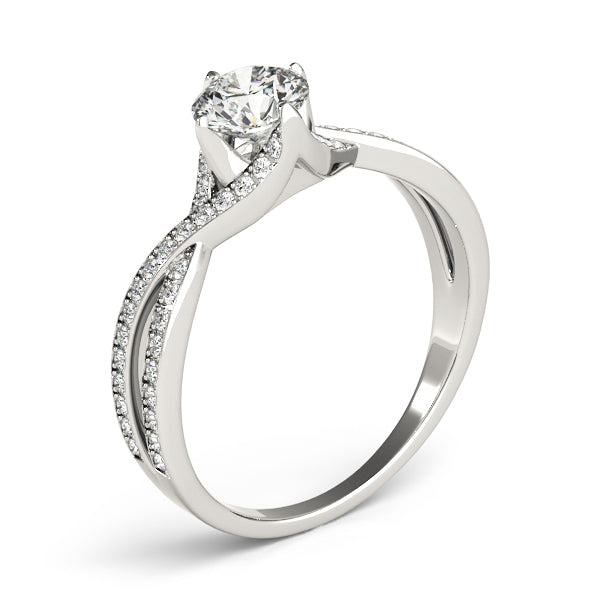 Double Row Twisted Shank Prong Engagement Rings