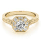 Vintage Style Halo Filigree Engagement Ring