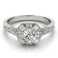 Vintage Style Halo Filigree Engagement Ring