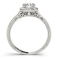 Vintage Style Halo Filigree Engagement Ring